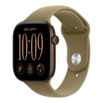 Apple Watch Series 12 (GPS + Cellular) 46 mm tume pronksist alumiiniumkorpus ja oliivroheline spordirihm, M/L