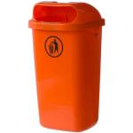 Europlast Europlast Austria Street waste bin, urban waste container, mounted on pole or wall, DIN 50L - orange