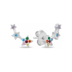 Brilio Brilio Silver Silver long earrings with colored zircons EA1106WRBW