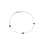 Brilio Brilio Silver Charming silver bracelet with synthetic opals BRC40WB
