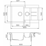 Compotexa Compotexa Akmens mass plaatuv HELIKA Tessa SQT151AW, Silicsana v&auml;rv: Must | Must metallik 601
