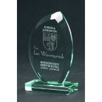 Tryumf Engraved glass trophy with case