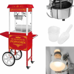Royal Royal Catering Professional, efficient mobile popcorn machine (POPCORN) on a trolley 230V 1.5kW red