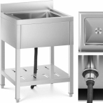 Royal Royal Catering Single bowl catering basin sink with shelf and rim 60 x 60 x 94 cm