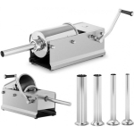 Meat Meat Grinder Royal Catering Filler, manual sausage maker, horizontal, 3 l + 4 funnels