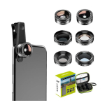 Mobile Mobile lens kit APEXEL APL-DG6V2 6 in 1 universal (black)