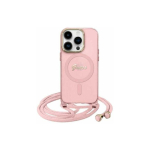 Case Case Guess GUHMP16SHCTSGNSP iPhone 16 6.1" pink/pink hardcase Crossbody Cord Script MagSafe