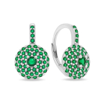 Brilio Brilio Silver Shiny silver earrings with green zircons EA12WG