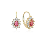 Bennett Bennett gold-plated earrings with red zircons AGUC3298R-GOLD
