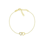 Brilio Brilio Silver Brilio Silver Delicate silver bracelet Linked hearts BRC115Y