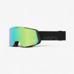 100% 100% SNOWCRAFT Goggle talispordiprillid Must M&otilde;lemale soole sobiv Roheline, Peegel, T&uuml;rkiis Silinder(lamedad) klaasid