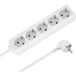 Rebel Rebel 2m Saksamaa t&uuml;&uuml;pi pikendusjuhe 5 pesaga l&uuml;litita (3x1.5mm), valge