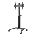 TV TV stand on wheels DELTACO OFFICE aluminum, adjustable height, 37-70", black / ARM-0451