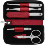 Zwilling Twinox reisikomplekt &ndash; punane 5-osaline nahast kott &ndash; punane