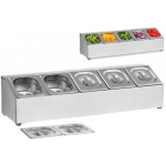 Royal Royal Catering Display of gastronomic dishes with 5 GN1/6 dishes