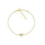 Brilio Brilio Silver Romantic Gold Plated Heart Bracelet BR18Y