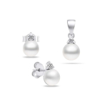 Brilio Brilio Silver Brilio Silver Elegant silver jewelry set with pearls SET227W (earrings, pendant)