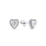 Brilio Brilio Silver Brilio Silver Romantic silver earrings with zircons Hearts EA574W