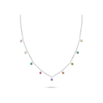 Brilio Brilio Silver Brilio Silver Silver pendant with colored zircons NCL60W
