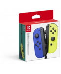 Paar Paar Nintendo Joy-Con paari m&auml;ngukontrollereid, sinine ja neoonkollane, l&uuml;liti