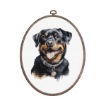 luca luca S Counted Cross Stitch Kit with Hoop Included Rottweiler 13x17cm SBC229