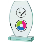 Detail Detail Glass trophy with LuxorJet color printing, engraving and paint filling and case