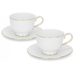 Fissman Cup set NOEMI 200 ml x 2 pcs. with plates (New bone china)