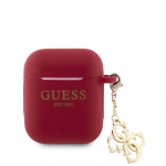Apple Apple Airpods 1/2 Case Silicone Classic Logo Gold With 4G Charm Magenta