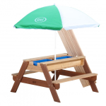 AXI Nick Sand & Water Picnic Table Brown with Umbrella Liiva- ja veem&auml;ngulaud