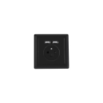 Lanberg AC-WS01-USB2-E-B pistikupesa 2 x USB A + Type E Must