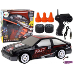 Lean Remote Control Sports Car R/C 1:24 Black Changeable Wheels