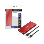 Qoltec Obudowa | kieszeń na disk M.2 SSD | SATA | NGFF | USB 3.0 | Superspeed 5Gb/s | 2TB | Czerwona