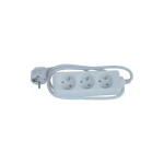 230V 230V toitekaabli pikendaja, CEE7 (pistik) - 3x pesad, 3m, VDE sertifitseeritud, valge
