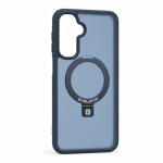 Samsung Samsung Galaxy A17 4G / A17 5G kaitse&uuml;mbris MagSafe'i ja jalusega, matte ring, tumesinine