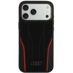 Dėklas Dėklas Audi R8 ehtne nahk MagSafe iPhone 18 Pro Max / 17 Pro Max musta-punane