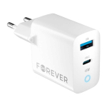 TelForceone Forever TC-06-45AC GaN PD QC charger 1x USB-C 1x USB 45W white