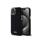 Case Case DKNY DKHMP15SSMCHLK iPhone 15 / 14 / 13 6.1" black/black hardcase Liquid Silicone Small Metal Logo MagSafe