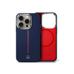 Case Case Mercedes MEHMP16X23SUMRV iPhone 16 Pro Max 6.9" dark blue/navy hardcase Silicone Red Stripe MagSafe