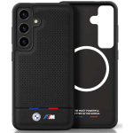 Case Case BMW Leather Tricolor Stripe MagSafe Samsung Galaxy S25 black