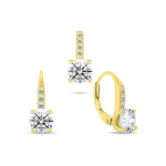 Brilio Brilio Silver Elegant gold-plated set with zircons SET274Y (pendant, dangle earrings)