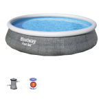 Bestway Fast Set 57376 maapealne bassein T&auml;ispuhutav bassein &Uuml;mmargune 7340 l Hall