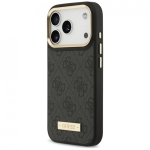 Guess 4G Logo Plate MagSafe kate Apple iPhone 17 Pro musta v&auml;rviga
