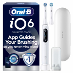 Oral-B iO6 s&auml;hk&ouml;hammasharja, valkoinen + matkakotelo
