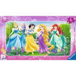 Ravensburger - 06047 - Puzzle Enfant avec cadre - Princesses Disney - La Promenade des Princesses - 15 Pi&egrave;ces