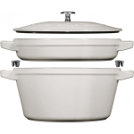 Set Set of 2 naczyń żeliwnych with lid Staub - 24 cm, White truffle
