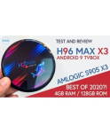 Riff H96 Max X 4K Media Player Smart TV Box 4GB +128GB Android 9.0 Wi-Fi / BT Amlogic S905 Black