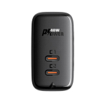 Acefast charger 2x USB Type C 40W, PPS, PD, QC 3.0, AFC, FCP black (A9 black)