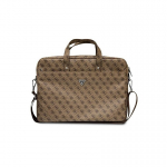 Guess Saffiano 4G Triangle Logo Computer Bag 16" Brown