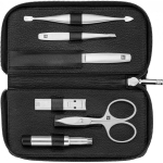 Zwilling Twinox reisikomplekt - must nahk&uuml;mbris, 6 t&uuml;kki - must