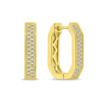 Brilio Brilio Silver Gold-plated earrings with sparkling zircons EA1138Y